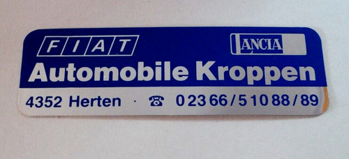 Werbe aufkleber fiat - fiat, lancia