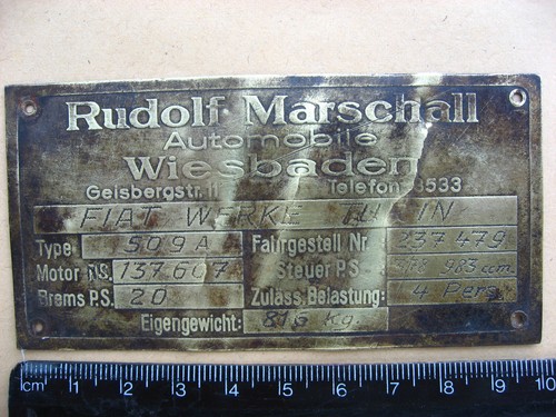 Original typenschild oldtimer - typenschild,